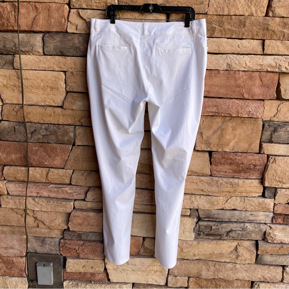 Adidas bright white lightweight pants Women 14 Like New - Picture 10 of 13